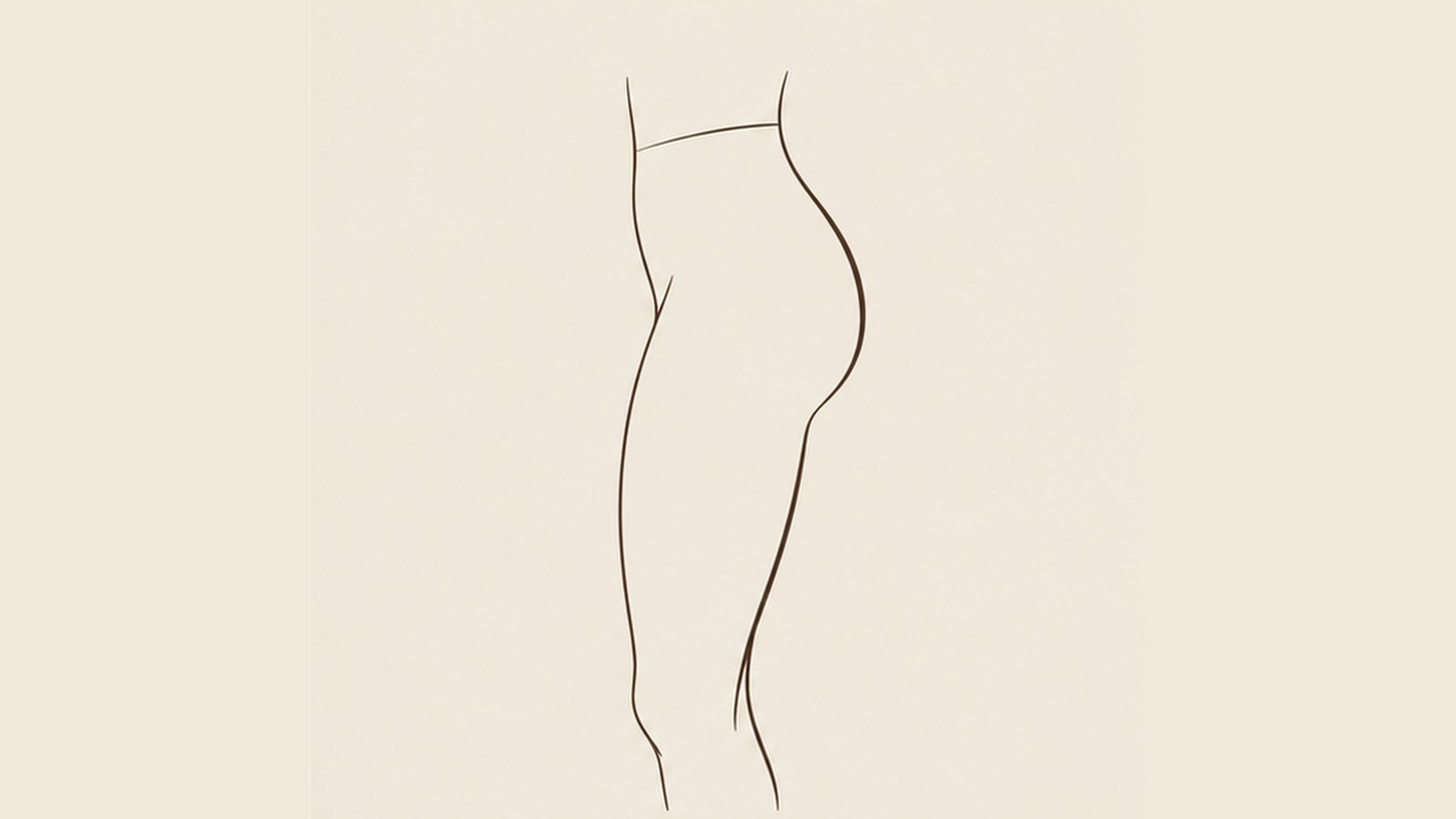 Line drawing of the side curve from waist to thigh (illustration)