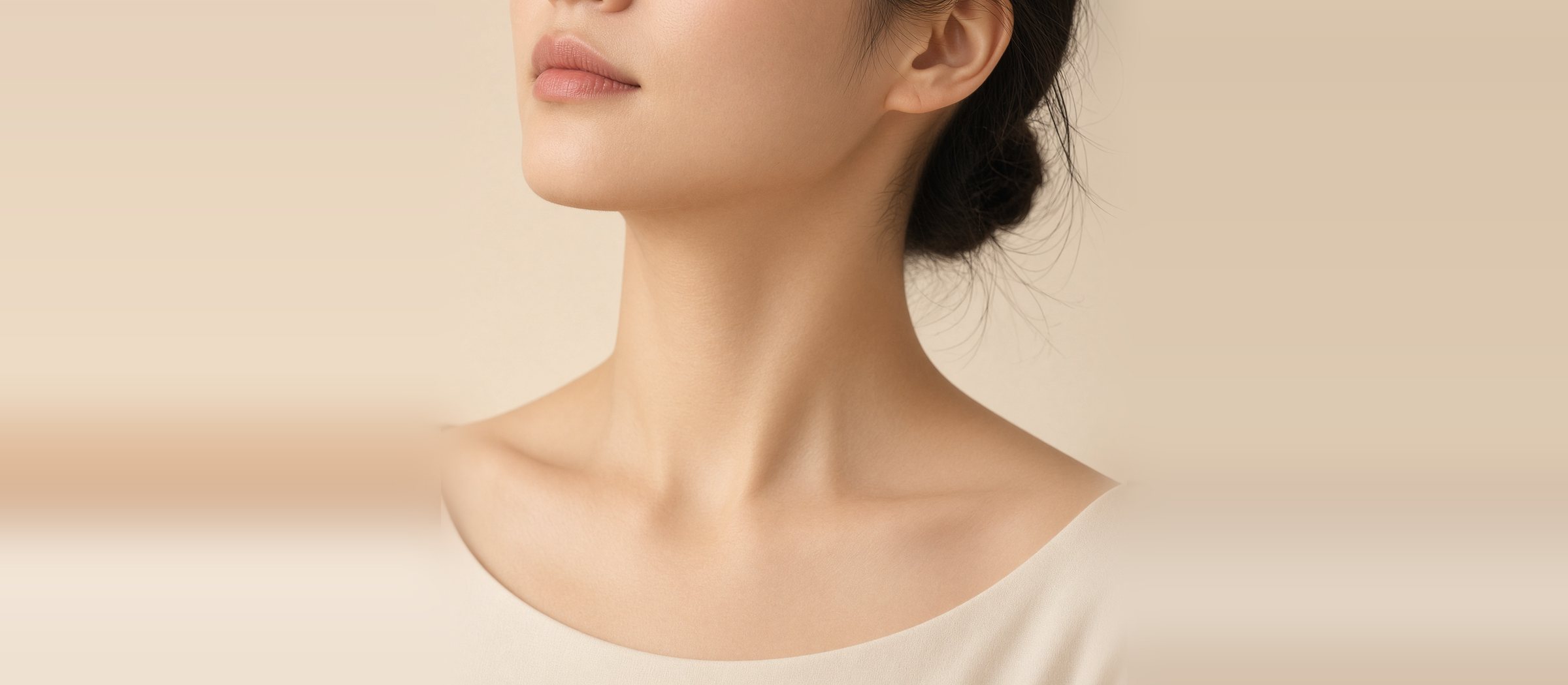 턱선과 목선이 보이는 옆모습(연출 이미지)